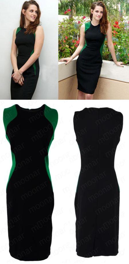 vestido adelgazante verde-negro 2